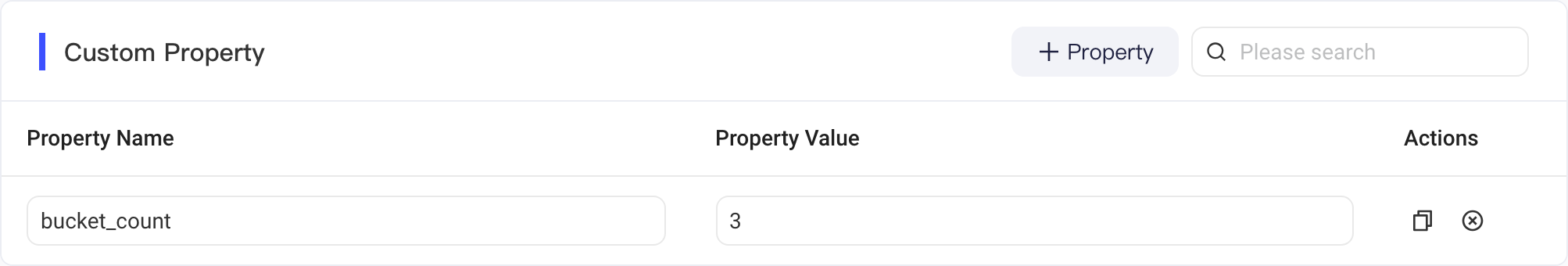 自定义表属性区新增一行属性 bucket_count，值为 3