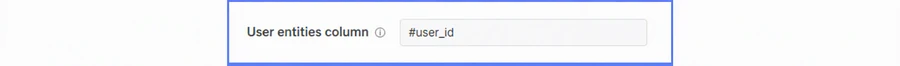 跨源实体表的主体列，显示由运维配置的实体 ID 列 #user_id
