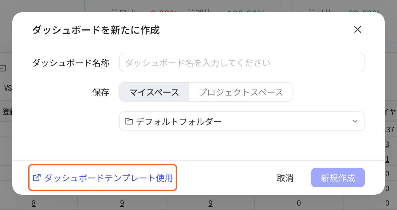 「新建看板」弹窗，框出左下角「使用看板模板」按钮